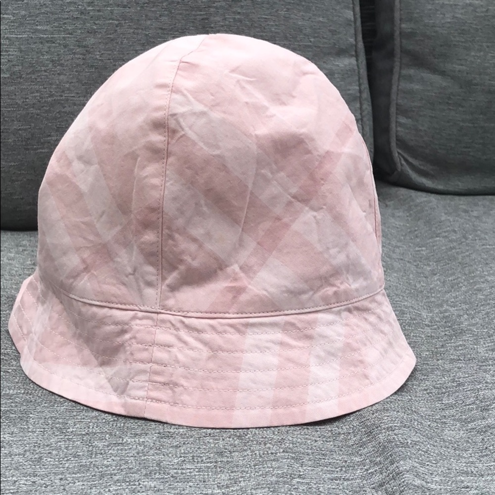 Burberry pink checked hat sz 12M